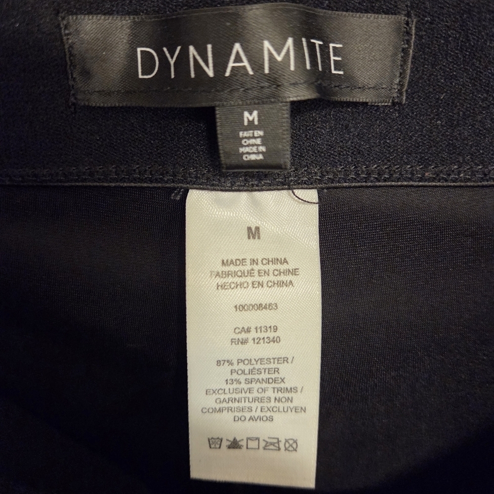 Dynamite Women’s Black Faux Leather Leggings Medium Stretch High Rise - Picture 4 of 5
